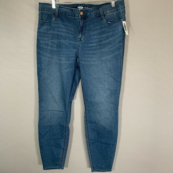 Old Navy Denim - Old Navy Jeans Womens 16 Plus Super Skinny Cotton Stretch Medium Wash NEW